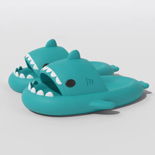 Claquettes mixtes antidérapantes requin cyan