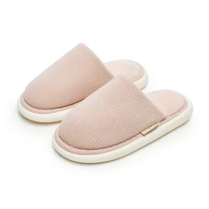 Chausson hôtel coton doux rembourrés rosés