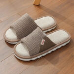 pantoufle coton lin