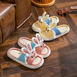 chausson lapin gris