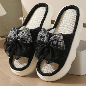 chaussons élégants femme noeuds