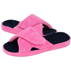 Chaussons à scratch femme – Rose cocooning