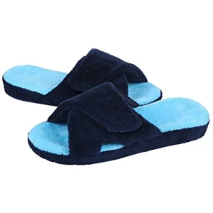 Chaussons à scratch femme – Bleu doux
