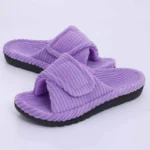 Chaussons à scratch femme – Violet doux