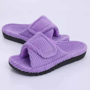 Chaussons à scratch femme – Violet doux
