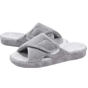 Chaussons scratch femme – Gris confort