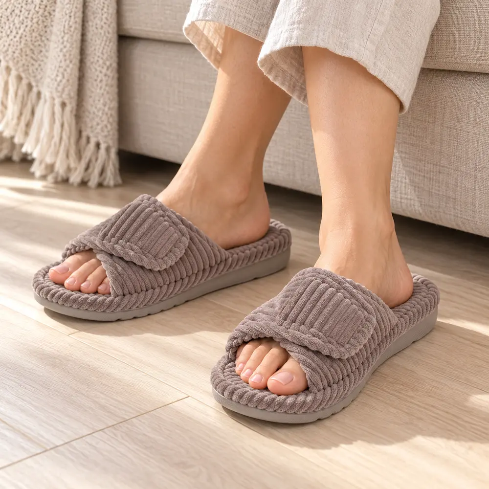 chaussons-scratch-femme-marron-portes-salon