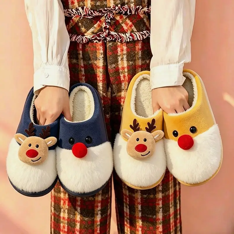 Chausson Renne de Noël Adulte – Peluche – Image 4