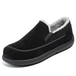 Chaussons homme fourrés bleu marine classiques