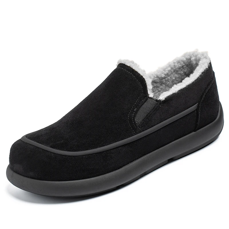 Chaussons homme fourrés bleu marine classiques