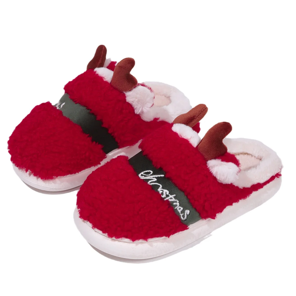 Chausson Renne de Noël Adulte – Rouge – Image 8
