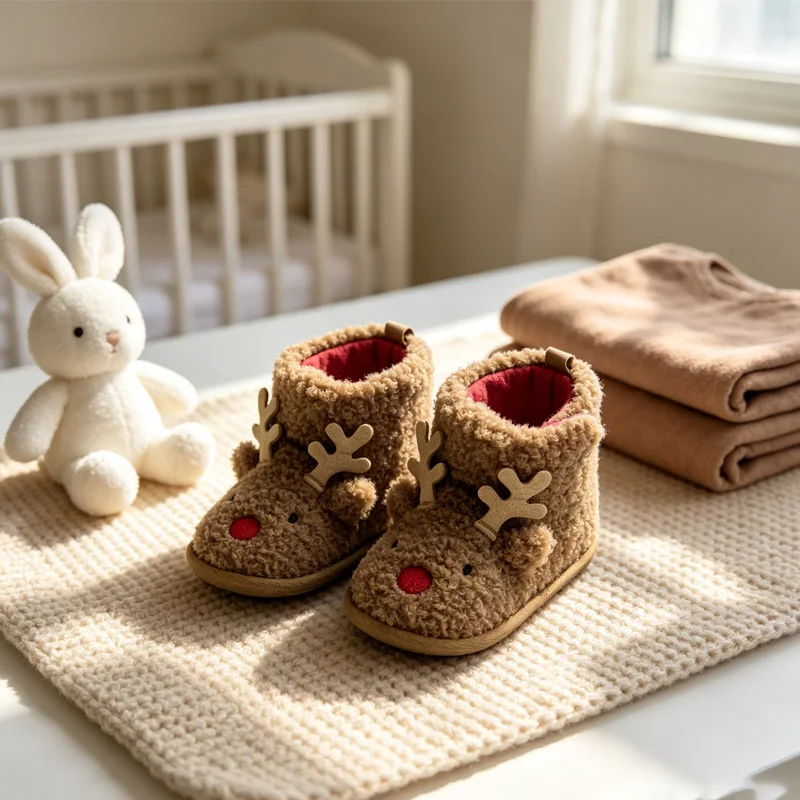 Chausson Renne de Noël Bébé – Bottine Fourrée – Image 5