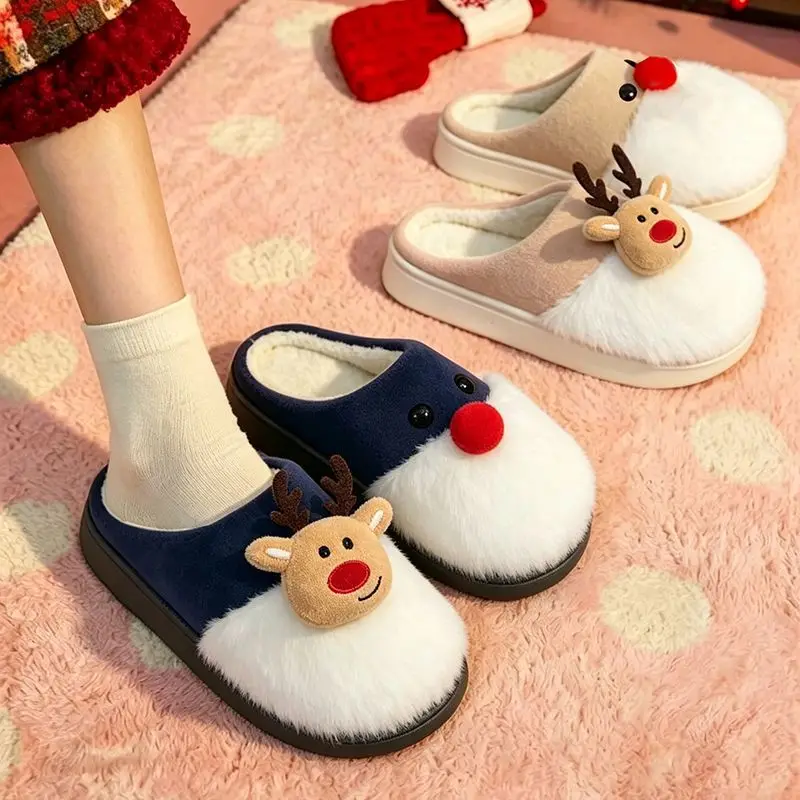 Chausson Renne de Noël Adulte – Peluche – Image 5