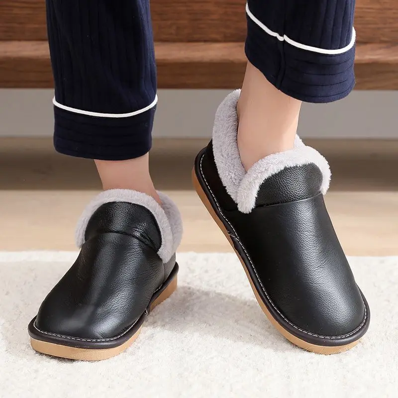 Bottine chausson homme cuir souple