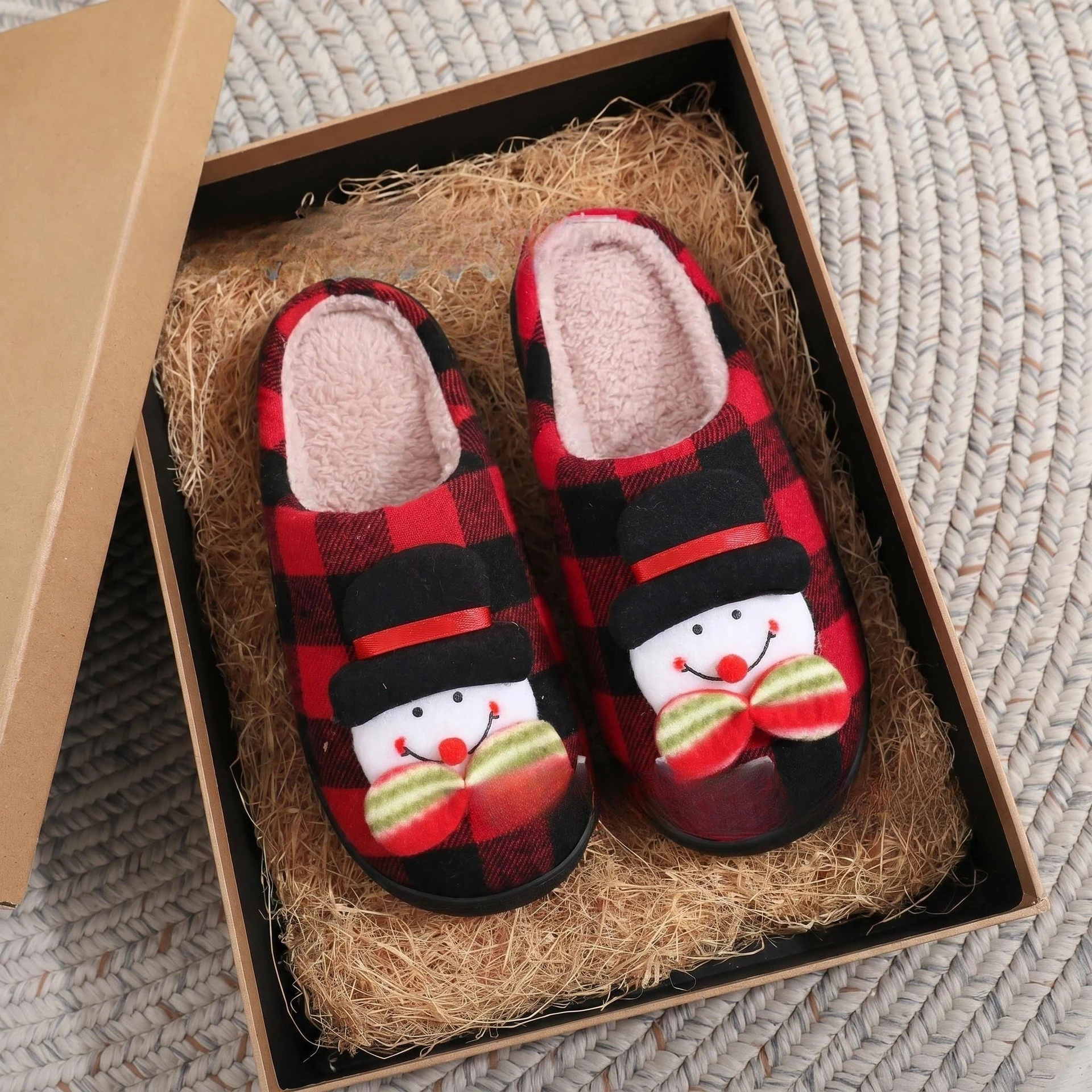 Chausson de Noël Couple – Renne, Bonhomme ou Ours – Image 2