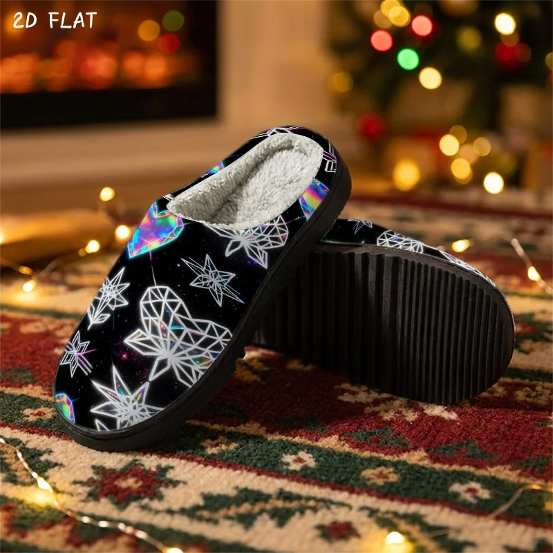 Chausson Femme Hiver – Noir à Motif – Image 4