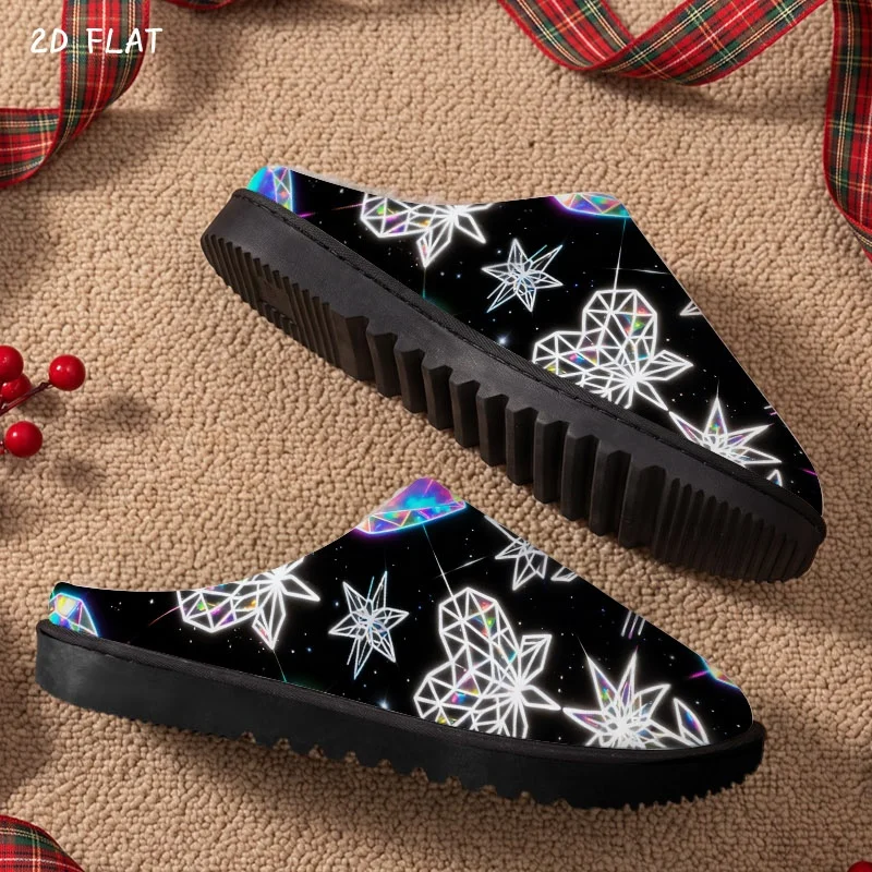 Chausson Femme Hiver – Noir à Motif – Image 6
