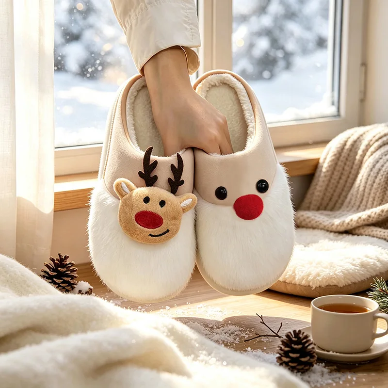 Chausson Renne de Noël Adulte – Peluche – Image 9