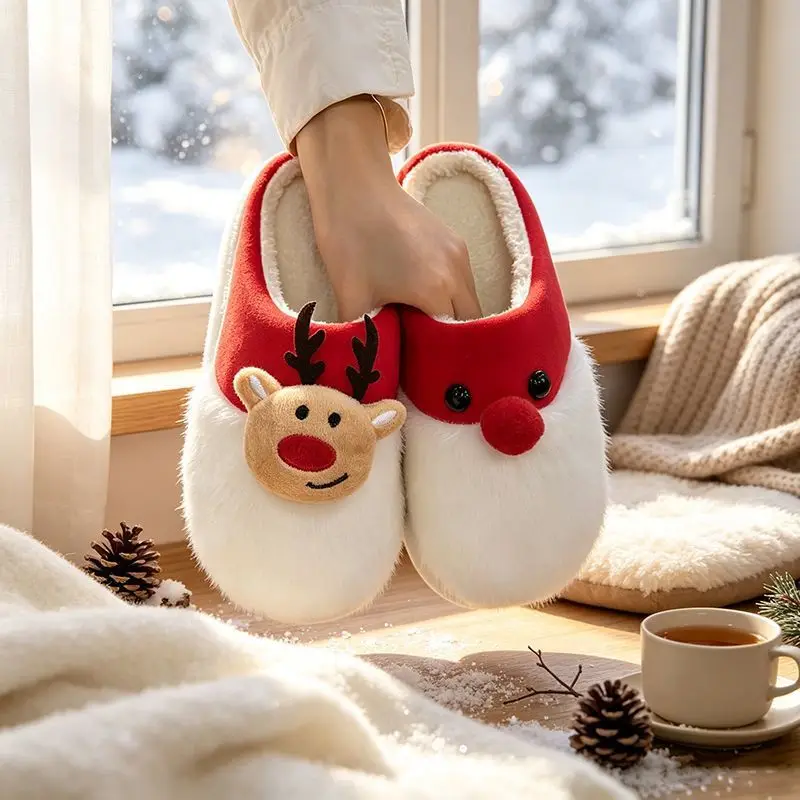 Chausson Renne de Noël Adulte – Peluche – Image 11