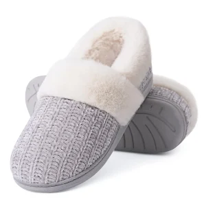 Chausson Fourré Femme – Intérieur Peluche et EVA