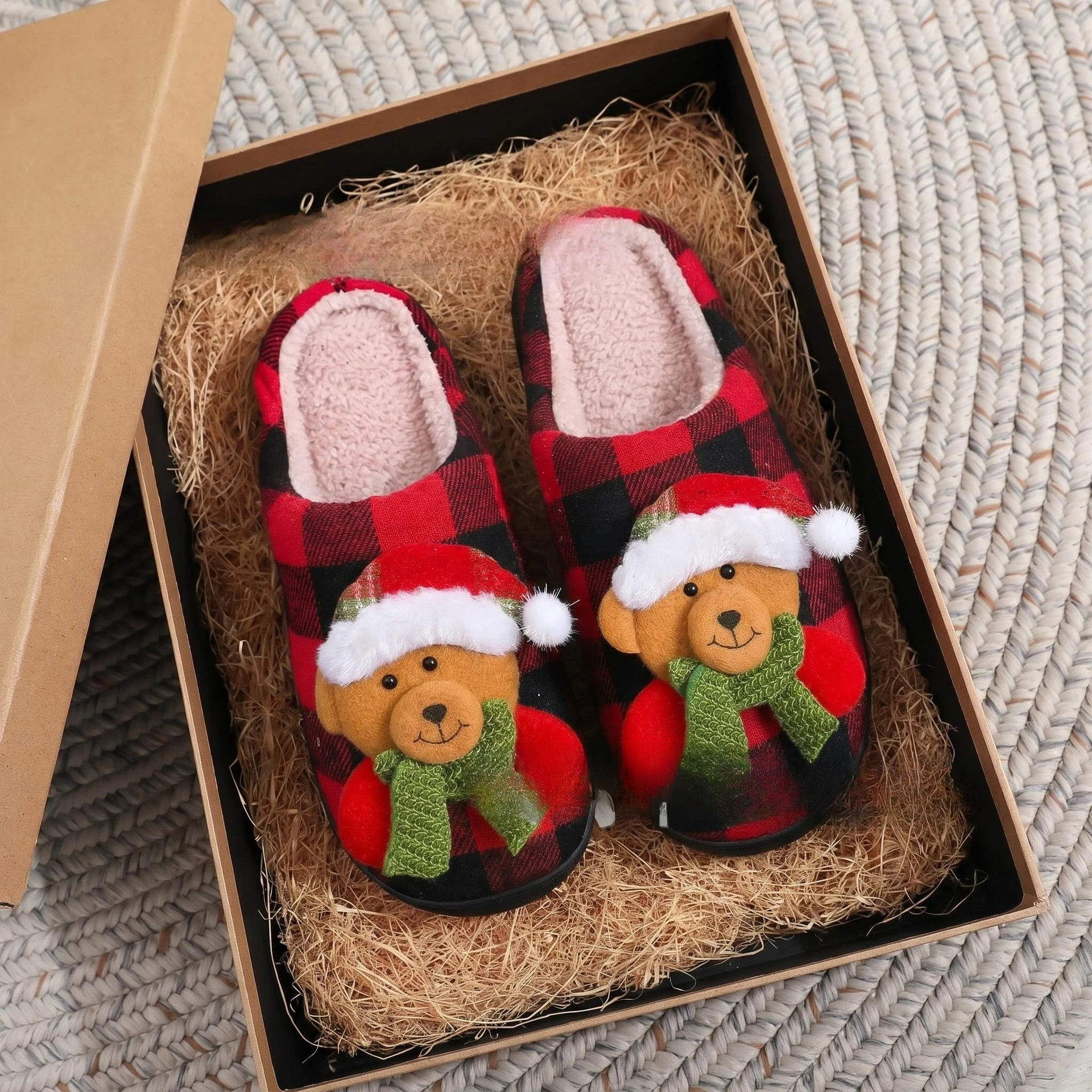 Chausson de Noël Couple – Renne, Bonhomme ou Ours – Image 5