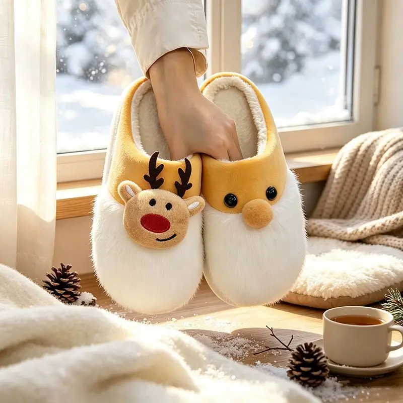 Chausson Renne de Noël Adulte – Peluche