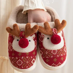 Chausson Renne de Noël Couple – Peluche