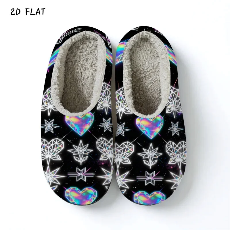 Chausson Femme Hiver – Noir à Motif – Image 7