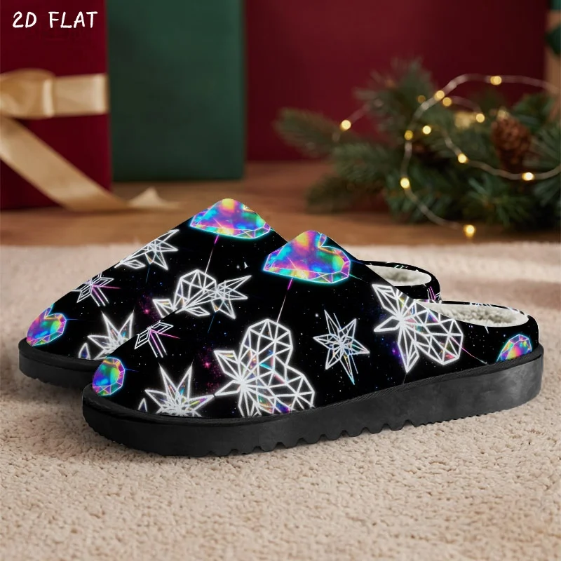 Chausson Femme Hiver – Noir à Motif – Image 2
