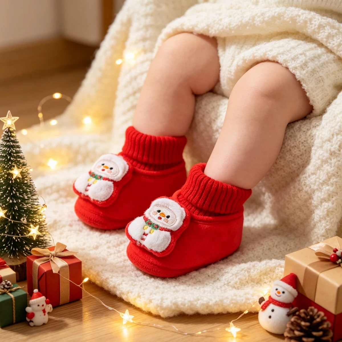 Chausson de Noël Bébé – Motifs Tricotés – Image 3