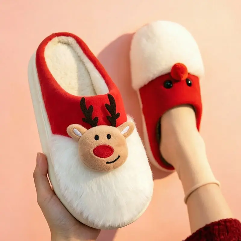 Chausson Renne de Noël Adulte – Peluche – Image 2