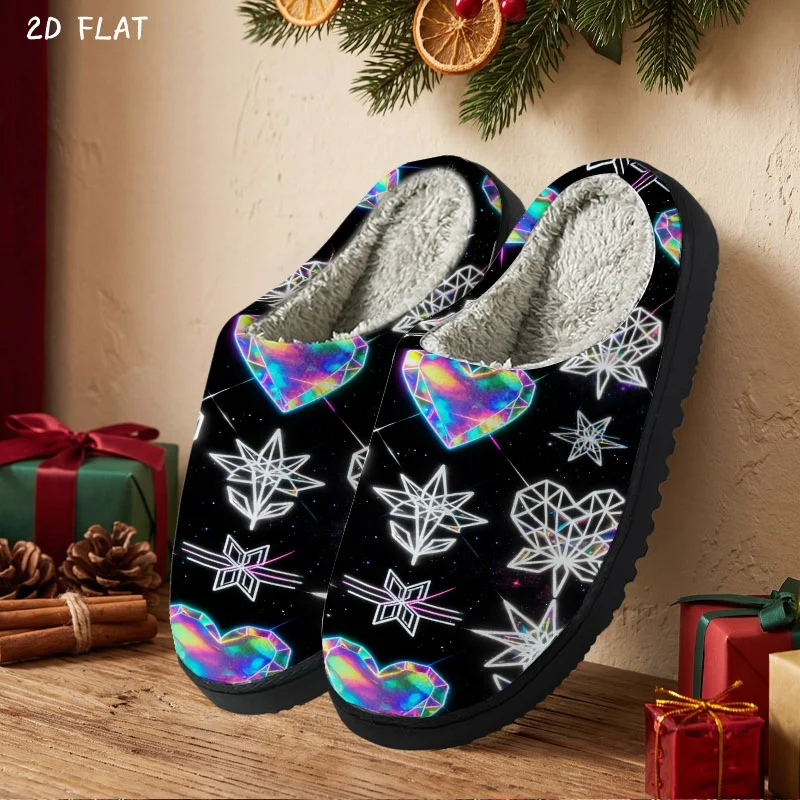 Chausson Femme Hiver – Noir à Motif – Image 5