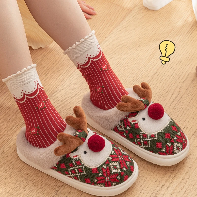 Chausson Renne de Noël Couple – Peluche – Image 4