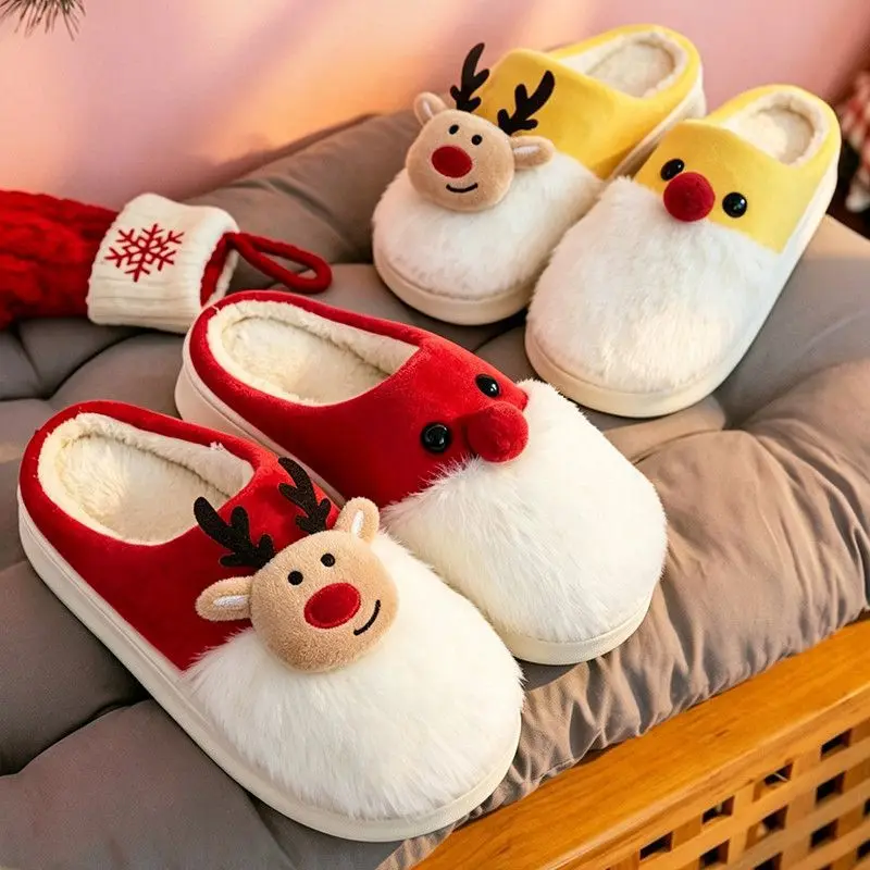 Chausson Renne de Noël Adulte – Peluche – Image 3