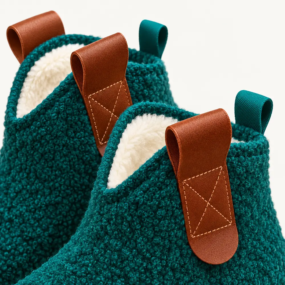 chaussons-montants-homme-verts-doublure-peluche
