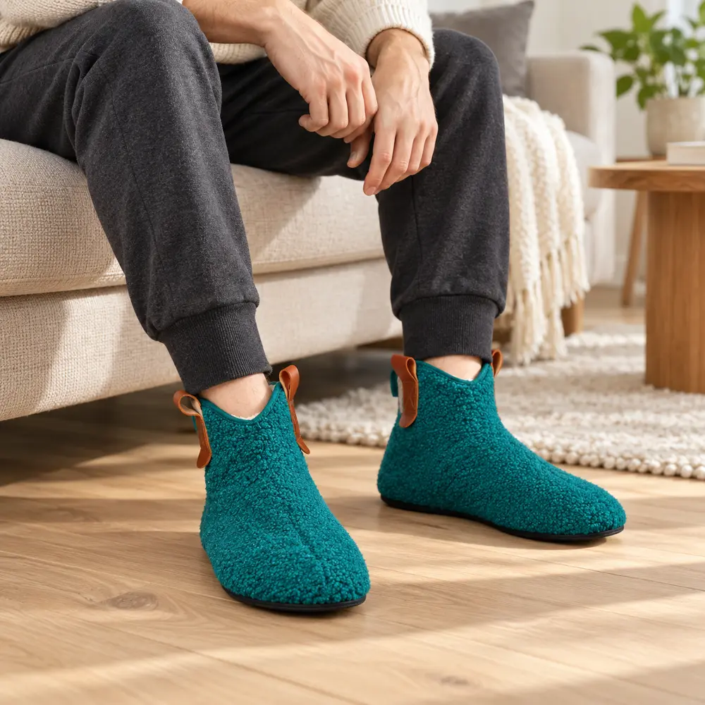haussons-montants-homme-verts-portes-salon