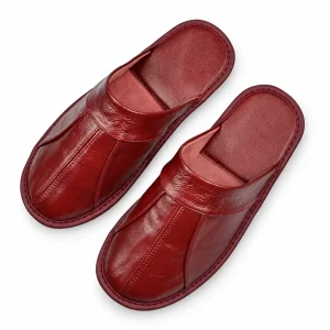 Babouches homme bordeaux – mules d’intérieur